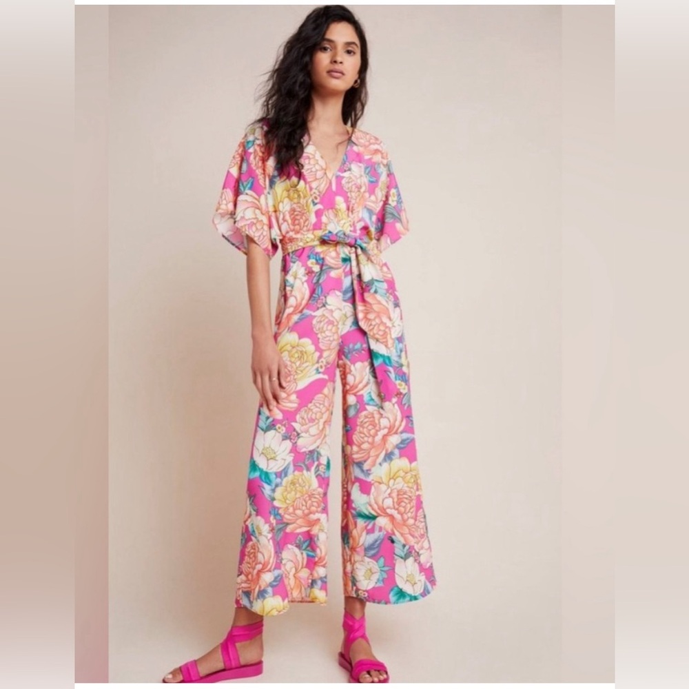 Selling the Farm Rio Eulalie Wide-Leg Jumpsuit, size XS.